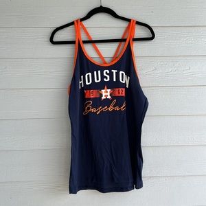 NWT Houston Astros Shirt Womens SIZE  Blue/ORANGE Tank Top Baseball  New